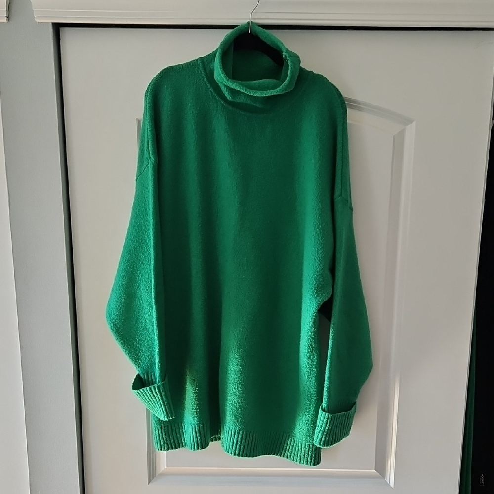 ASOS Vibrant Green Oversized Turtleneck Sweater